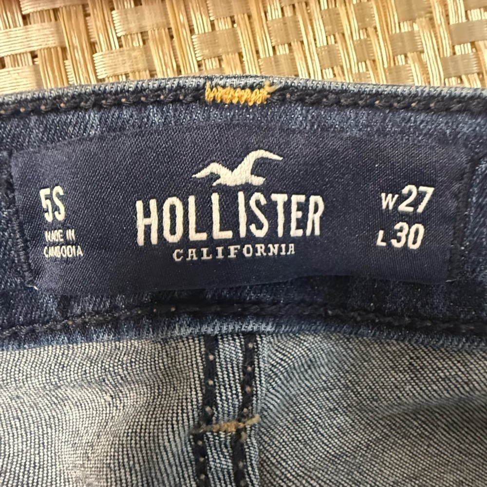 Hollister Dark Blue Distressed Flare Jeans - Picture 13 of 13